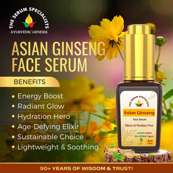 Benefits Asian Ginseng Face Serum The Serum Specialists Ayurvedic Genesis