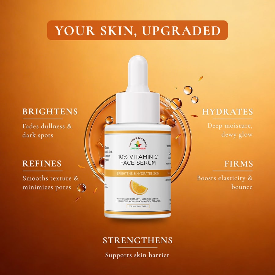 10 Percent Vitamin C Face Serum Benefits for Skin Brightens Hydrades Refines Firms The Serum Specialists
