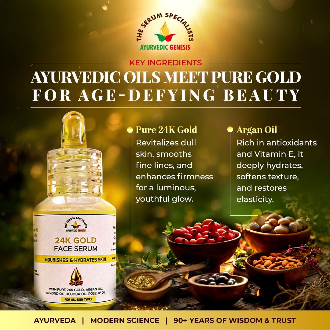 Ingredients 24K Gold Face Serum with Argan, Almond, Jojoba & Rosehip Oils The Serum Specialists 1